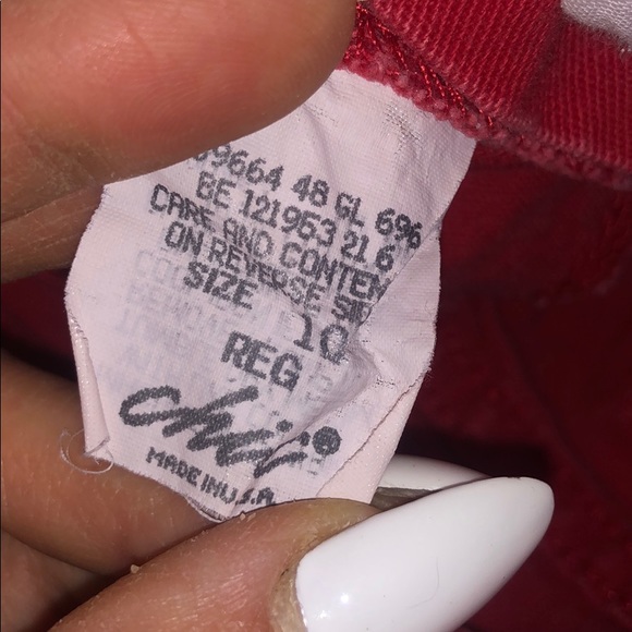 Deadstock girls size 10 chic denim red shorts 80s - Picture 7 of 7